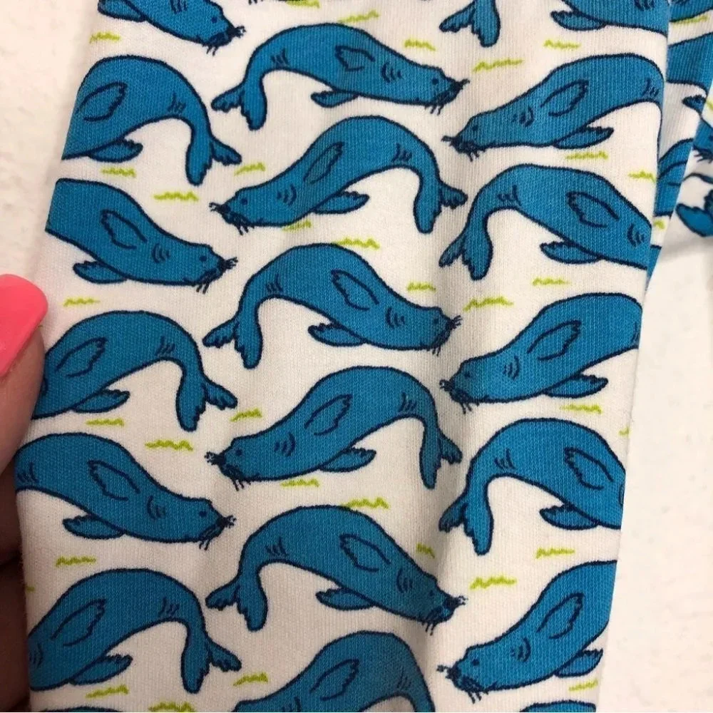 Roller‎ Rabbit pajama pants blue seals size 12-18 months